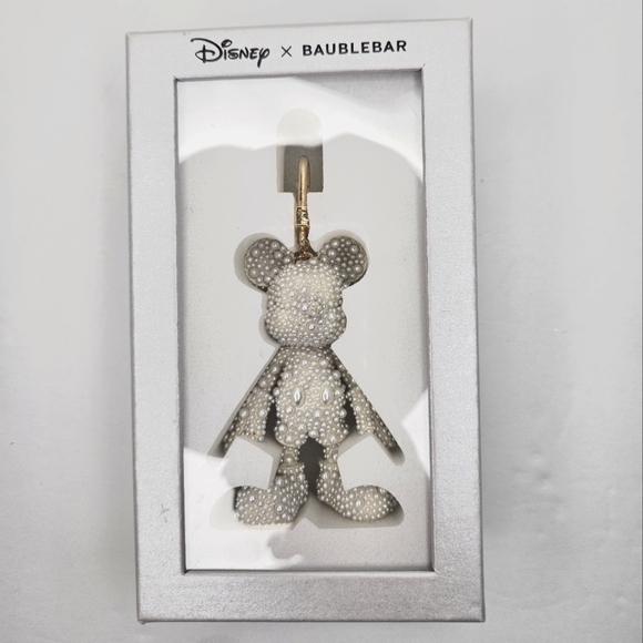 Disney Jewelry - Baublebar X Disney Mickey Mouse Charm Keychain Bag Backpack Ivory Pearl NIB